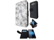 Microsoft Nokia Lumia 950 Flip Case Credit Card Holder Cover Book Style 1229 - Novelty Marble Texture