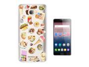 Alcatel Pop 4s 5.5'' Gel Silicone Case All Edges Protection Cover C0275 - Collage Food Ice Cream Cupcake Doughnut Macaroon Waffle Peanut Butter