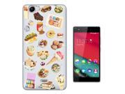 Wiko Pulp Fab 5.5'' Gel Silicone Case All Edges Protection Cover C0275 - Collage Food Ice Cream Cupcake Doughnut Macaroon Waffle Peanut Butter