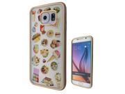 Samsung Galaxy S6  Gel Silicone Case All Edges Protection Cover C0275 - Collage Food Ice Cream Cupcake Doughnut Mcaroon Waffle Peanut Butter