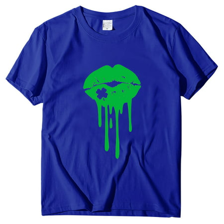 CLZOUD T Shirt Womens T Shirt Short Sleeved Solid Round Neck Loose Oversize Printed Shirt M