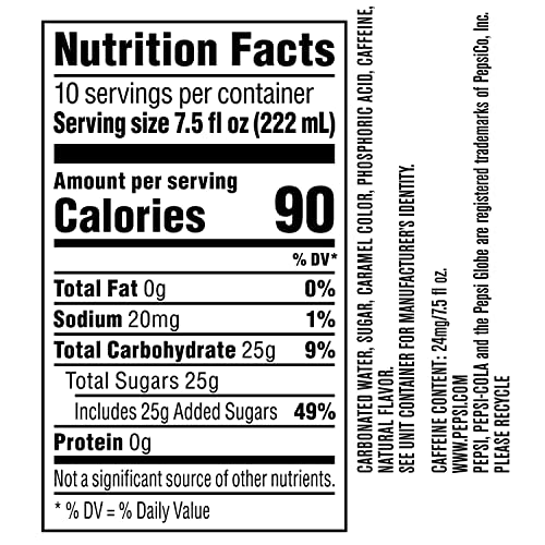 Pepsi Cola Real Sugar Soda Pop  7.5 Fl.oz 10 Pack Mini Cans thumbnail