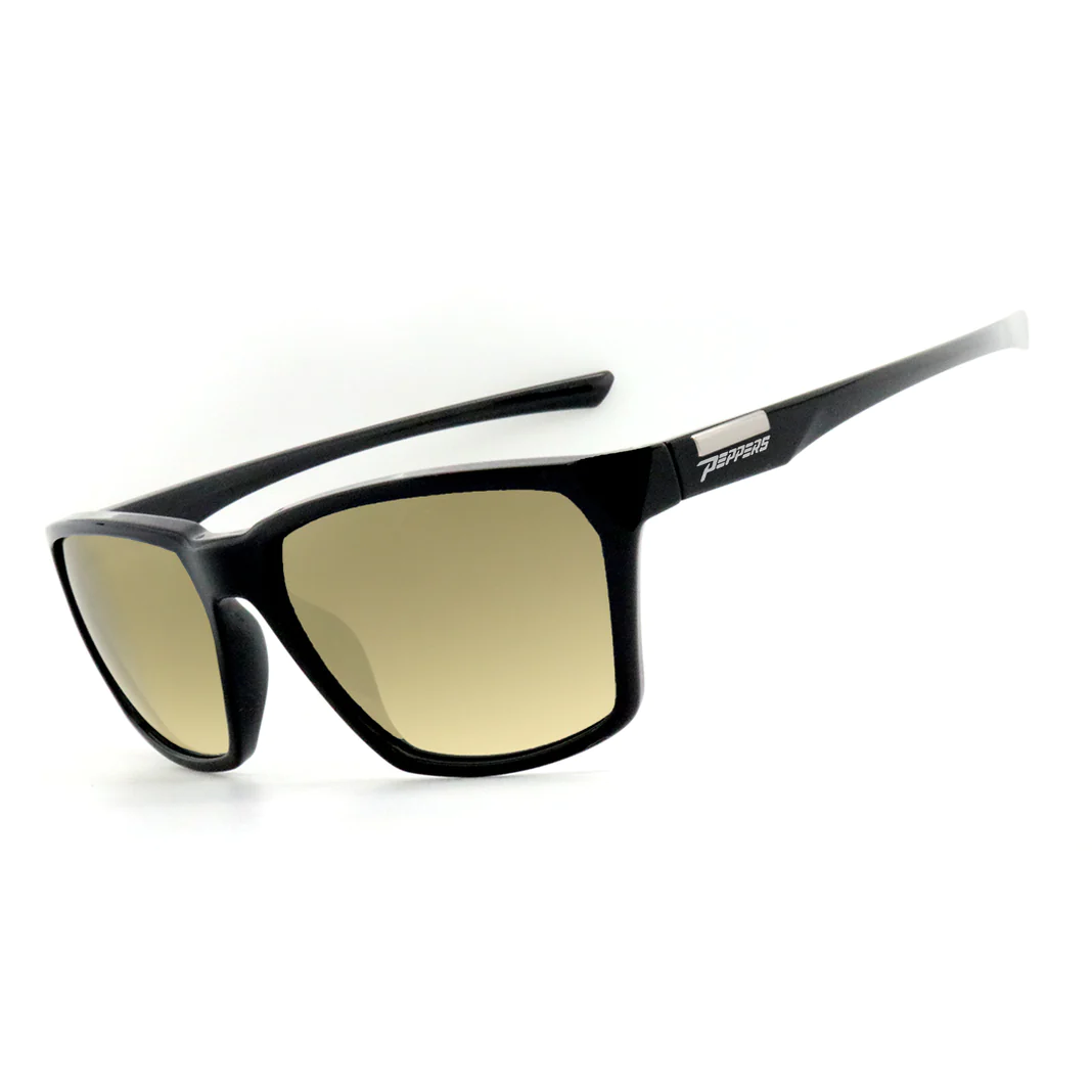 Peppers Uncle Tito Double Matte Black with Gold Mirror Polarized Lens Sunglasses