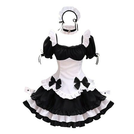 PhoneSoap Women Lovely Maid Animation Show Japanese Outfit Dress Clothes Mini Dress a-Line Sun Dress