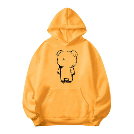 GWAABD Women Cute Sweatshirt Women Hoodie Casual Print Sweatshirt Hoodies Long Sleeve with Pockets