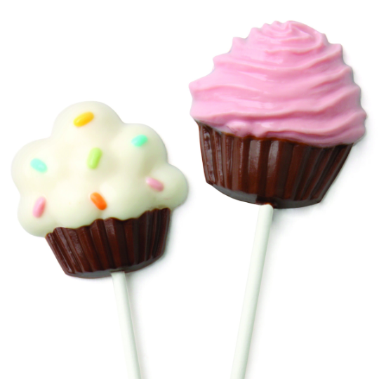 CybrTrayd Make 'N Mold 0255 Cup Cakes Pop Mold Chocolate Candy Mold with Cybrtrayd Copyrighted Instructions