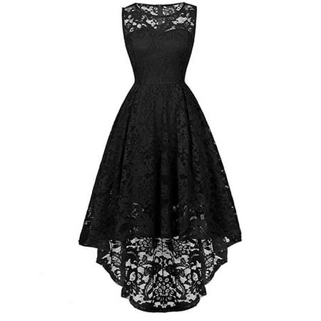 GWAABD MIDI Dress Lady Women Lace Sleeveless MIDI Dress Ladies Evening Party Dress