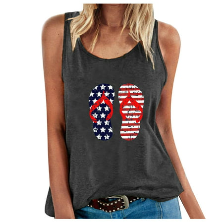 CLZOUD Bandeau Tank Top Grey Women S Summer Casual Loose Fun Print Sleeveless Tank Tops S