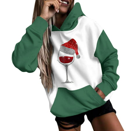 GWAABD Oversized Crop Tops for Women Womens Print Long Sleeve Hoodie Casual Top Hoodie