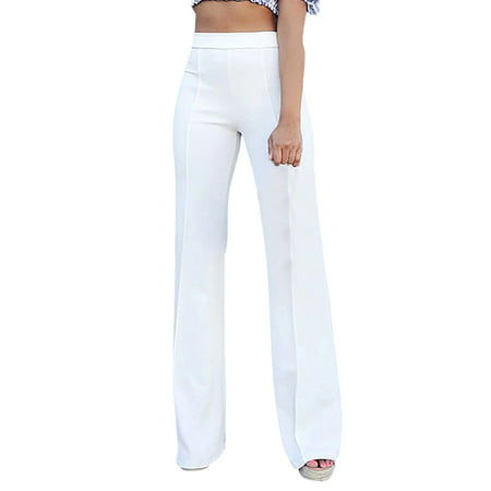 GWAABD Jeans for Women Bootcut Womens Fashion Casual Work Pants Solid Color High Waist Straight Pants Trousers