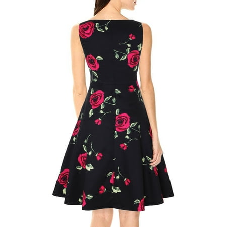Ersazi Spring Dresses for Women 2023 Women S Fashion Printing Lace Tank Top Dress Sleeveless O-Neck Casual Dress Floral Wrap Dress for Women  Black M