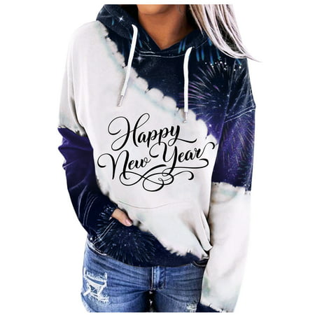 GWAABD Womens Collared Sweater Women Sweatshirt 2023 Year Print Hoodies Sweatshirt Long Sleeve Casual Pullover Clothes with Pocket
