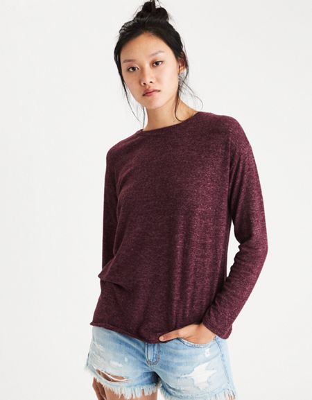 Ae Soft & Sexy Plush Lace-back Sweatshirt