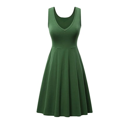 CLZOUD Dressed for Womens Casual Polyester Spandex Women S Casual Dress Floral Print Outdoor Home Sleeveless Slim T Shirt Dress Tee Dress Swing Dress 