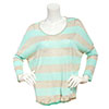 Juniors Moa Moa Stripe Print Tunic Top L, Mint Taupe