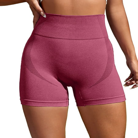 CLZOUD Yoga Pants Plus Size Watermelon Red Nylon Spandex Women Fashion Solid Pant Leggings Pants Slim Shorts High Waist Sport Pants M