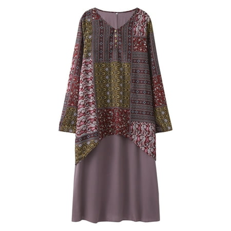 GWAABD Long Tee Shirts Women Cotton and Linen Loose Two Piece Long Casual Breathable Flowing Shirt Cotton and Linen Shirt Skirt