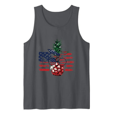 GWAABD Vest with Threaded Halter Women S Pineapple Vest Print T Shirt Women S Top