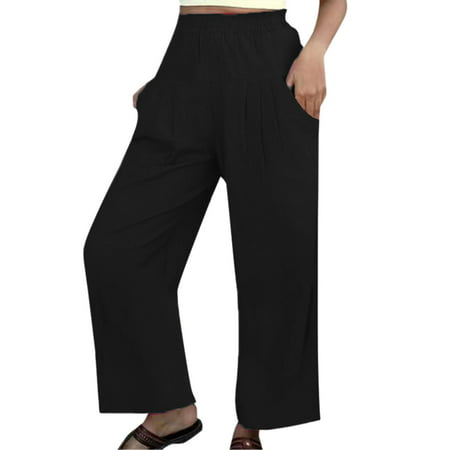 GWAABD Women Leggings Womens Casual Solid Pants Elastic Waist Comfy Trousers with Pockets