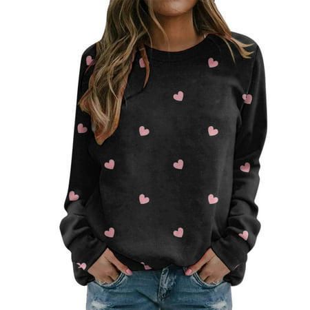 GWAABD Oversized Hoodies for Women Casual Printing Sweatshirt Top Long Sleeved Sweatshirt Casual Pullover Top