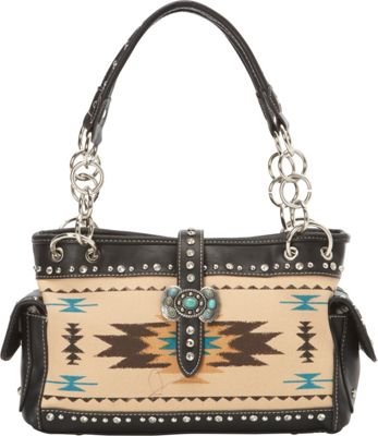 Montana West Western Aztec Collection Shoulder Bag Black - Montana West Manmade Handbags
