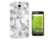 Motorola Moto X Force Gel Silicone Case All Edges Protection Cover 1229 - Novelty Marble Texture