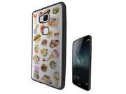 Huawei Ascend Mate 7 Mini  Gel Silicone Case All Edges Protection Cover C0275 - Collage Food Ice Cream Cupcake Doughnut Mcaroon Waffle Peanut Butter