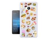Microsoft Nokia Lumia 650 Gel Silicone Case All Edges Protection Cover C0275 - Collage Food Ice Cream Cupcake Doughnut Macaroon Waffle Peanut Butter