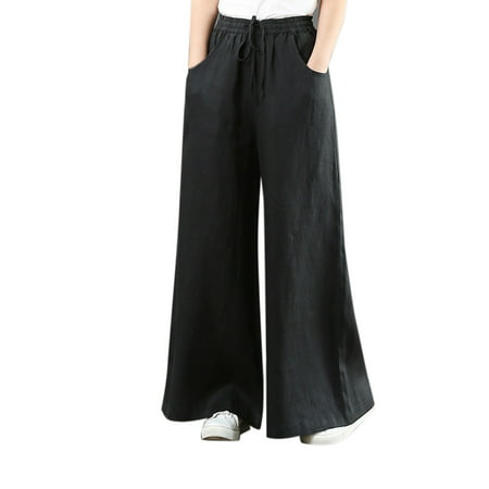 GWAABD Strappy Jeans Summer Pants for Women Women S Linen Pants High Waist Solid Pocket Ankle Trousers