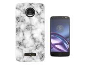 Motorola Moto Z 5.5 Gel Silicone Case All Edges Protection Cover 1229 - Novelty Marble Texture