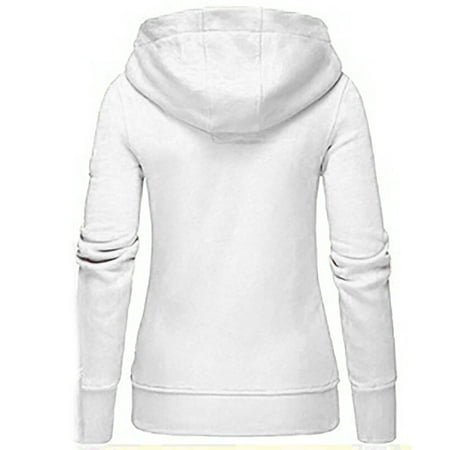 GWAABD Sweatshirts Women Women Ladies Solid Hooded Turtleneck Long Sleeve Sweatshirt Pullover Tops Shirt