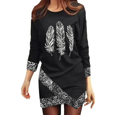 GWAABD Dress for Wedding Womens Fashion Letter Printing Long Sleeve Lace Backless Tops Shirt