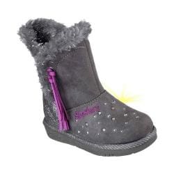 Girls' Skechers Twinkle Toes Glamslam Tassle Tootsies Boot Charcoal