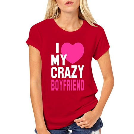 CLZOUD T Shirts Shirts for Women Casual Red Men and Women Couples Lovers O Neck Short Sleeve Print T Shirts Tops