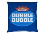 Dubble Bubble Vintage Logo Throw Pillow White 16x16