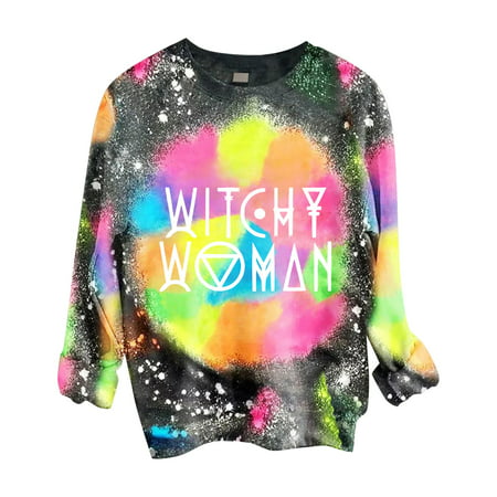 GWAABD Womens Vintage Oversized Long Tunic Sweatshirts Letters Hoodless Sweatshirt Womens Casual Fall Long Sleeve Sweatshirt Button Down Top Lightweig