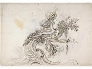 Design for a Ceiling Decoration (recto); Daphne Pursued by Apollo (verso) Poster Print by Lorenzo De Ferrari (Italian  Genoa 1680 �1744 Genoa) (18 X