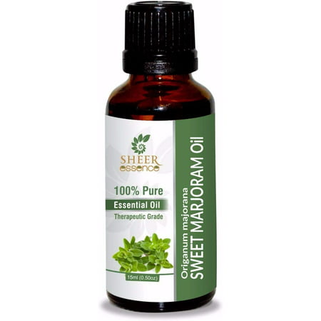 Sheer Essence Sweet Marjoram Essential Oil 250 ML (8.45 Fl. Oz) 100% Pure  Natural  Therapeutic Grade Oils for Skin  Hair & Aromatherapy