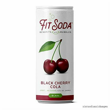FIT SODA ORIGINAL - Black Cherry Cola Zero Calorie Recovery Soda  Hydrating Electrolytes & Bcaas for Energy  Great Flavor  No Sugar  Caffeine-Free  Gl
