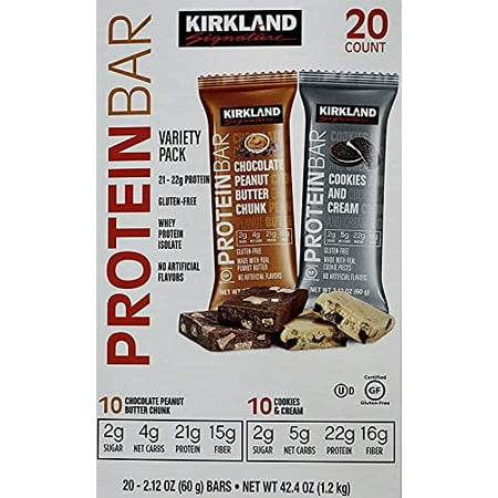 Protein Bars Chocolate Peanut Butter Chunk/ Cookies & Cream Flavor  42.4 Oz  20 Count