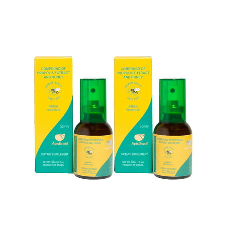ApisBrasil - Brazil Green Propolis Extract Spray (30ml) - Natural Immune Support - Sore Throat Relief - (Pack of 2)