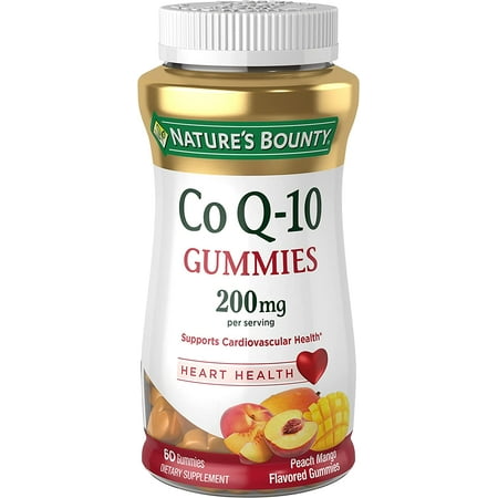 Natures Bounty Co Q-10 200 Mg Gummies  Peach Mango Flavor  Energy Support  60 Ea  6 Pack
