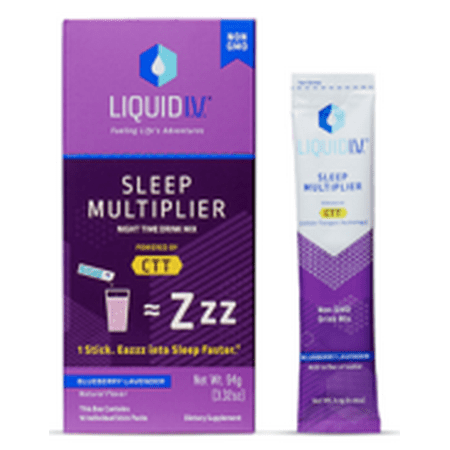 Liquid I.V. Hydration Multiplier + Sleep  Electrolyte Powder Packet Drink Mix  Blueberry Lavender  6 Count