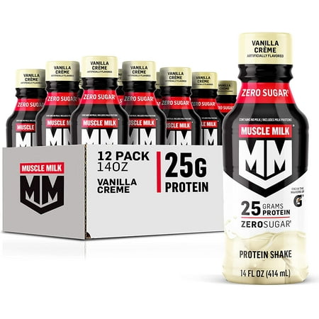 Muscle Milk Genuine Protein Shake  Vanilla Crème  25g Protein  14 Fl Oz  12 Pack