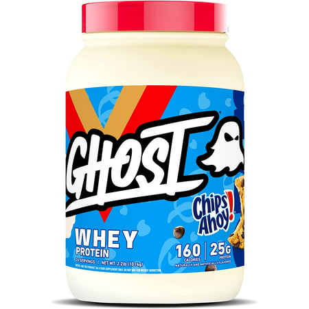 GHOST WHEY Protein Powder  Chips Ahoy! - 2lb  25g of Protein - Whey Protein Blend - Post Workout Fitness & Nutrition Shakes  Smoothies  Baking & Cooki