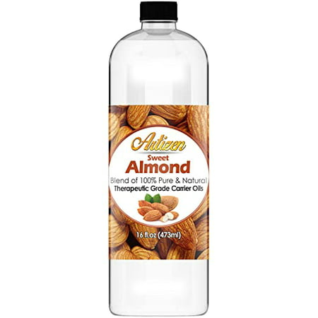 Artizen Sweet Almond Oil - 16oz (Ounce) Bottle (Blend of 100% Pure & Natural) - Perfect Carrier Oil for Diluting Essential Oils - Cold Pressed - Works
