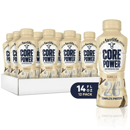 Core Power by Fairlife High Protein  26g Protein  Milk Shake  14 Oz (Pack of 12) (Vanilla)