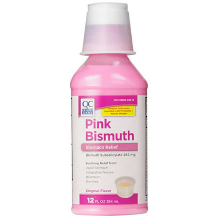 6 Pack - Quality Choice Regular Strength Pink Bismuth Liquid 12 Fl Oz Each
