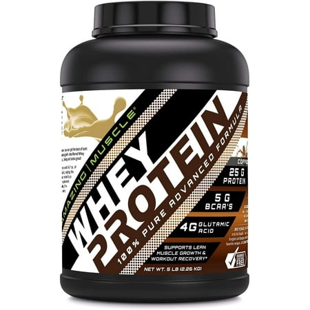 Amazing Muscle 100% Whey Protein Powder *Advanced Formula with Whey Protein Isolate as a Primary Ingredient Along with Ultra Filtered Whey Protein Con