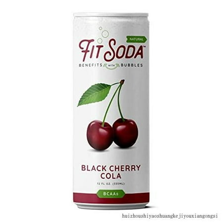 FIT SODA NATURAL - Black Cherry Cola Zero Calorie ALL NATURAL Soda  Hydrating Electrolytes & Bcaas for Energy  Great Flavor  No Sugar  Caffeine-Free  